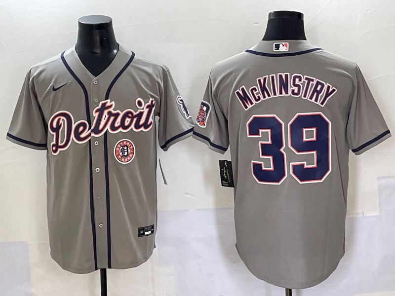 Men 2025 Detroit Tigers #39 Mckinstry Grey Game Nike MLB Jersey style 17->detroit tigers->MLB Jersey